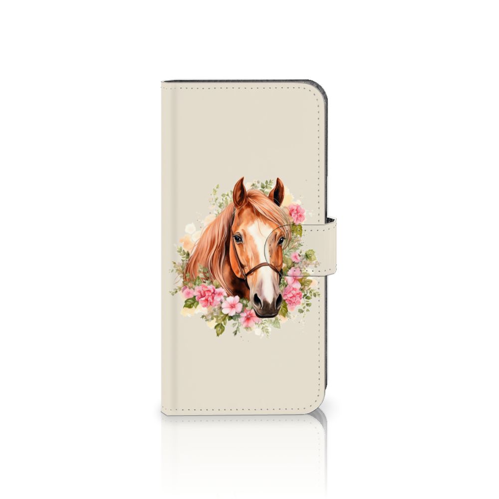 Nokia C12 Telefoonhoesje met Pasjes Paard vooraanzicht