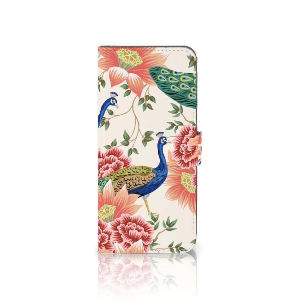 Nokia C32 Telefoonhoesje met Pasjes Pink Peacock voorkant