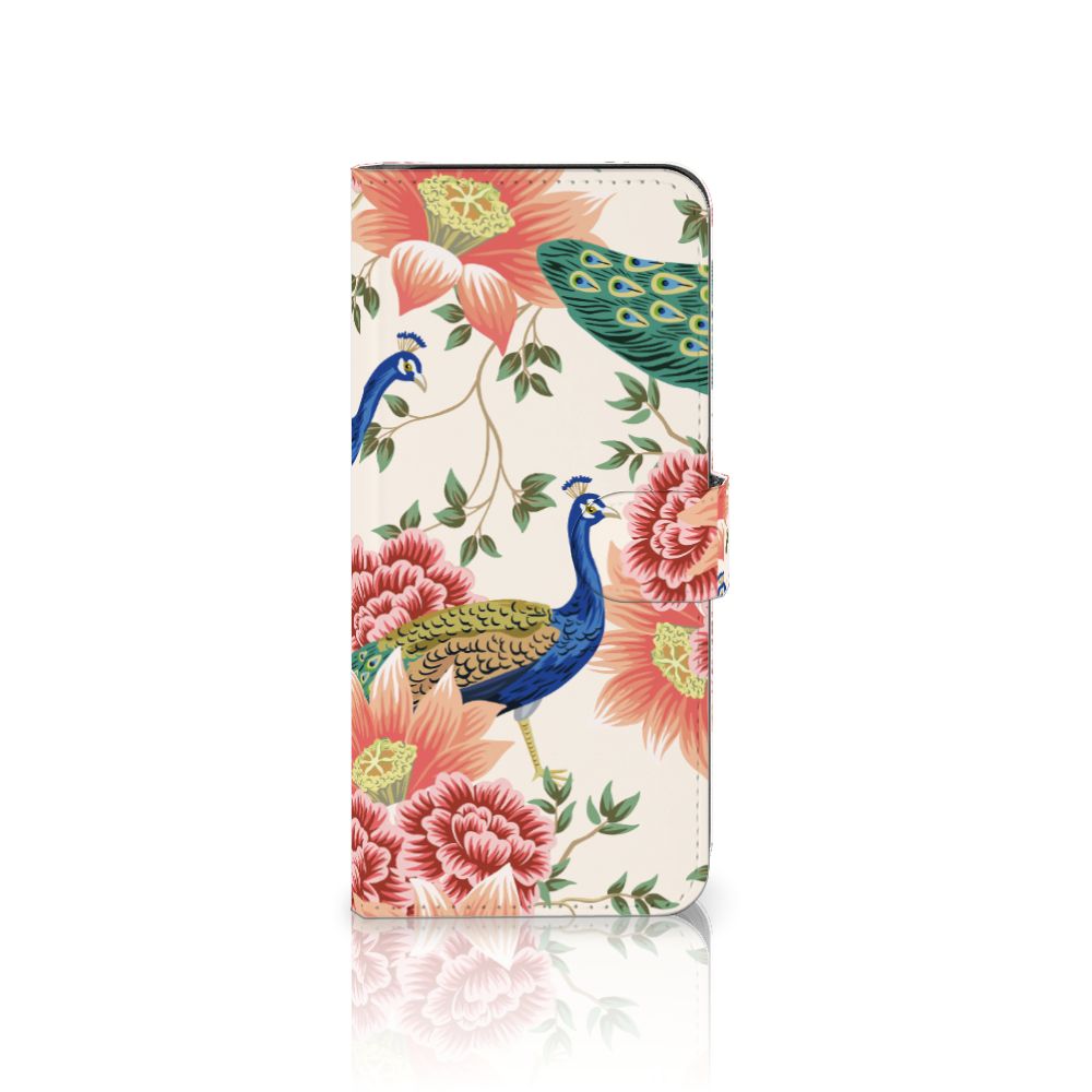 Nokia G42 Telefoonhoesje met Pasjes Pink Peacock voorkant