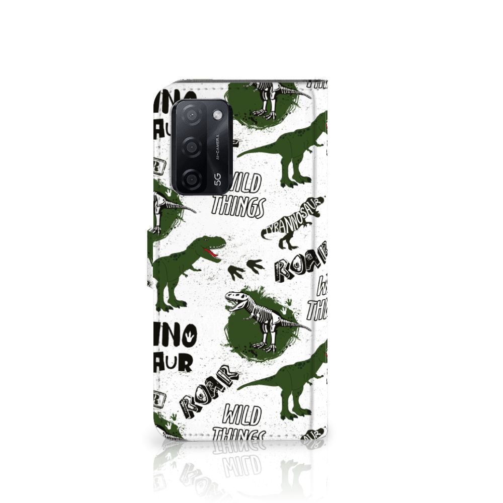 Telefoonhoesje met Pasjes voor OPPO A16/A16s/A54s Dinosaurus