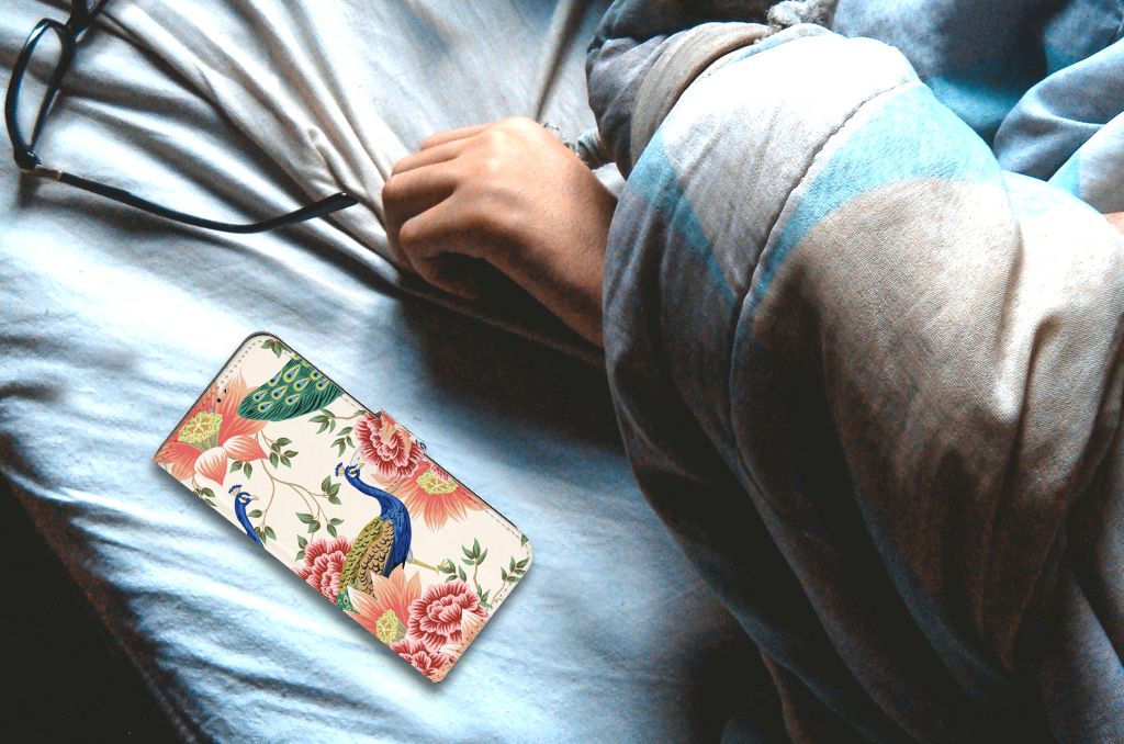 Telefoonhoesje met Pasjes voor OPPO A16/A16s/A54s Pink Peacock