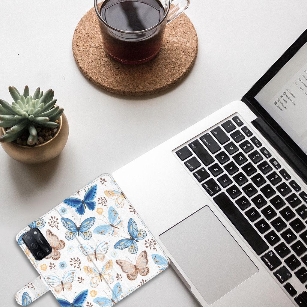 Telefoonhoesje met Pasjes voor OPPO A16/A16s/A54s Vlinder