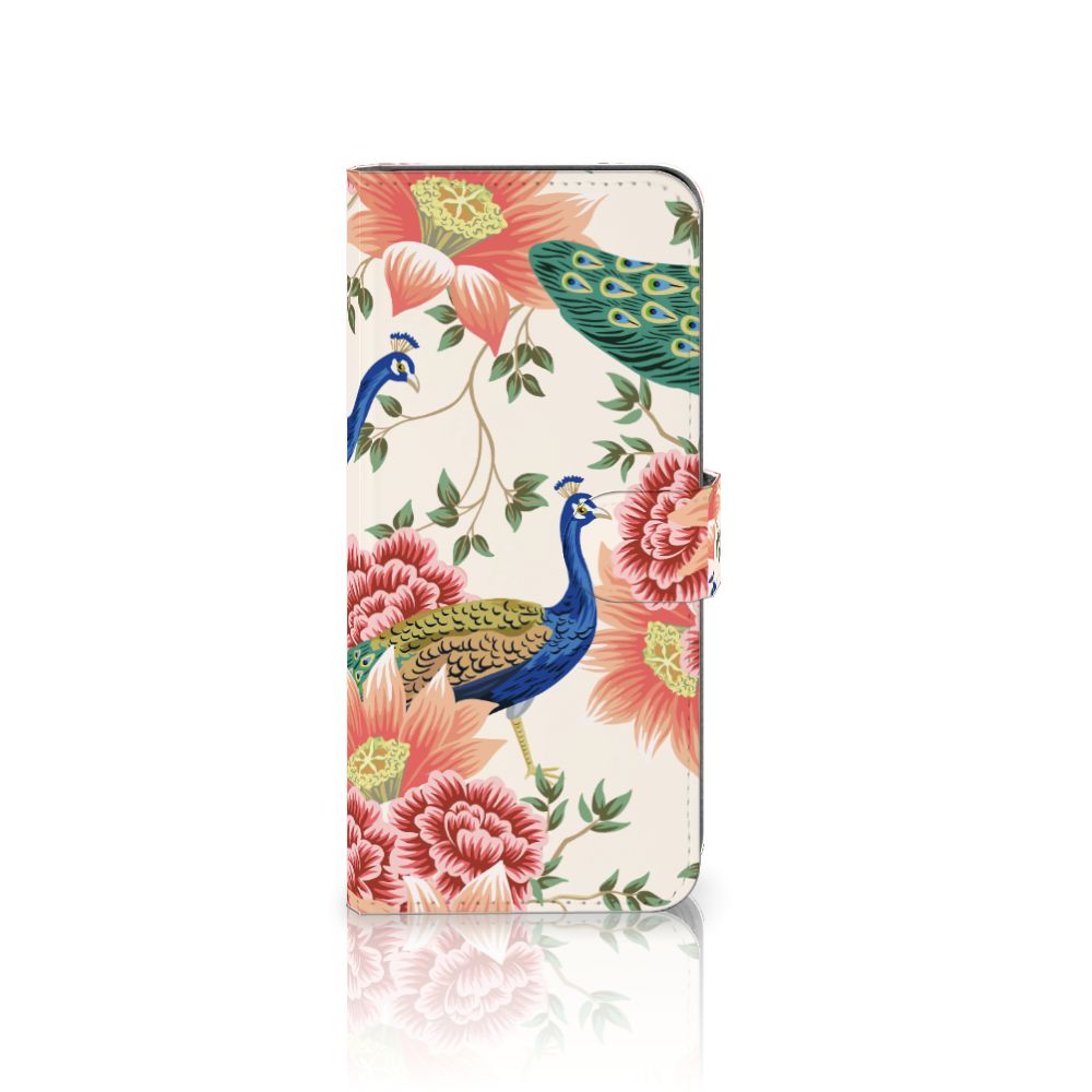 OPPO A58 4G Telefoonhoesje met Pasjes Pink Peacock voorkant