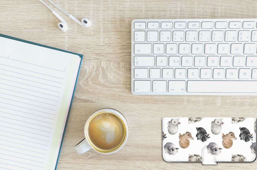 OPPO A77 5G A57 5G Telefoonhoesje met Pasjes Konijntjes bovenaanzicht