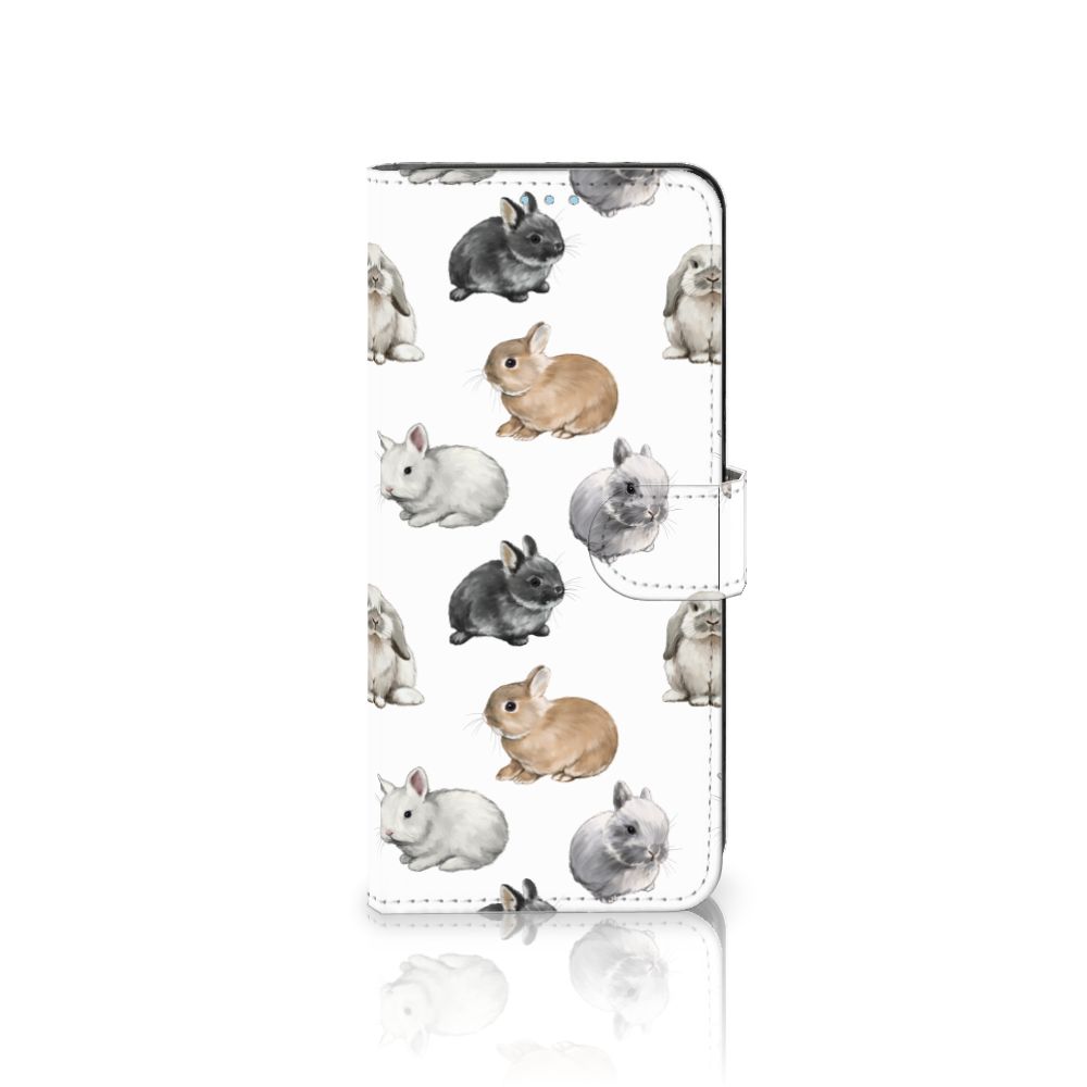 Telefoonhoesje met Pasjes voor OPPO Find X5 Lite | Reno 7 5G Konijntjes met schattige konijntjespatroon 🐰.