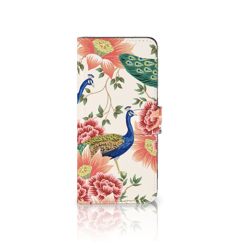 OPPO Find X6 Pro Telefoonhoesje met Pasjes Pink Peacock voorkant