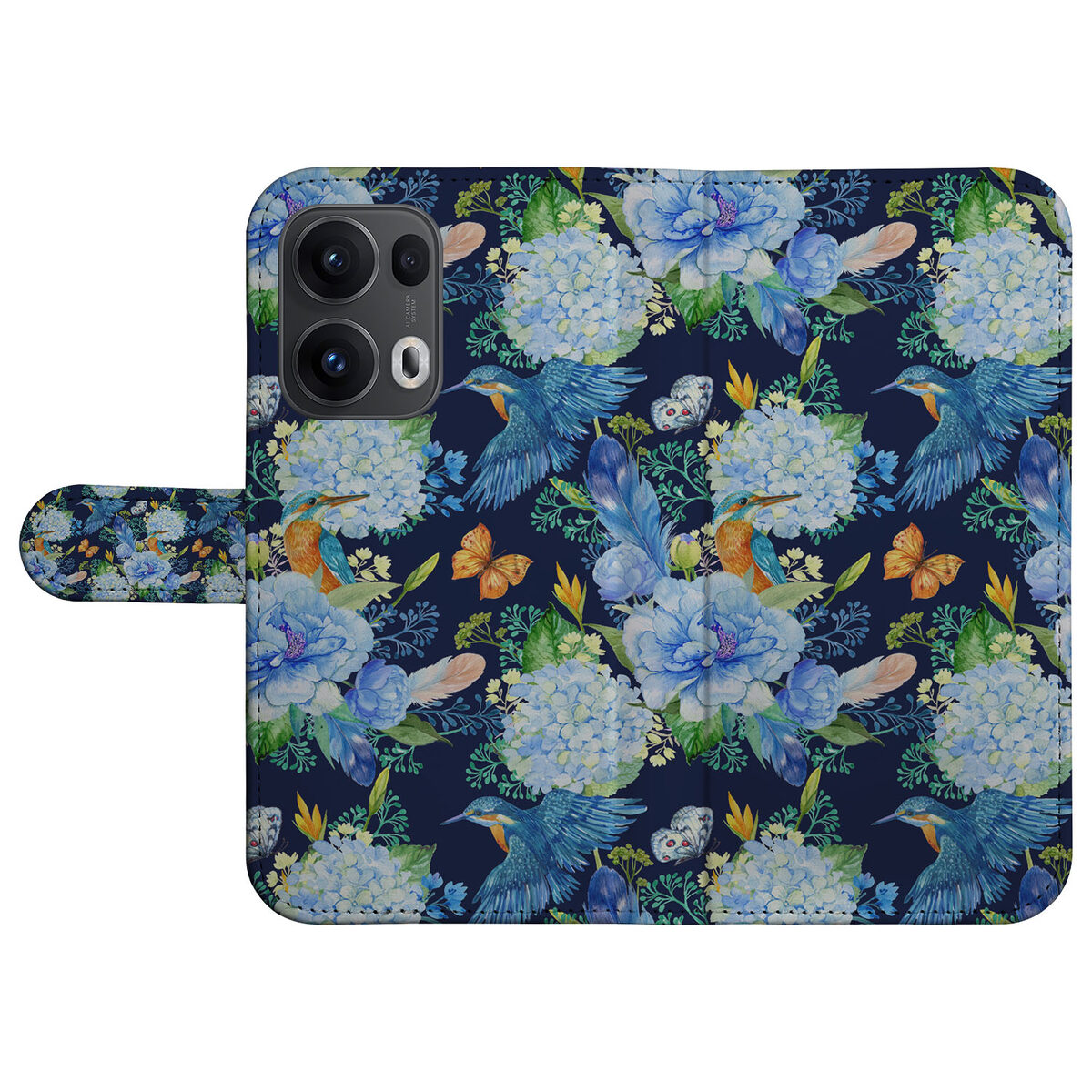 OPPO Reno 13 Pro Telefoonhoesje met Pasjes IJsvogel bovenaanzicht