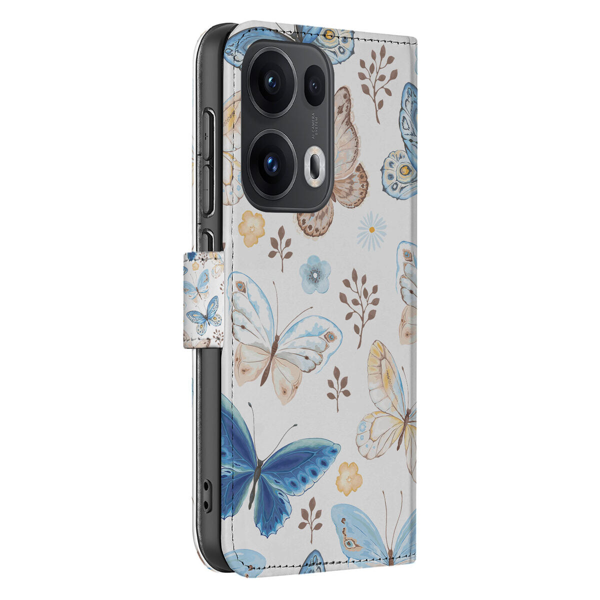 Telefoonhoesje met Pasjes voor OPPO Reno 13 Pro Vlinder design vlinder aanzicht