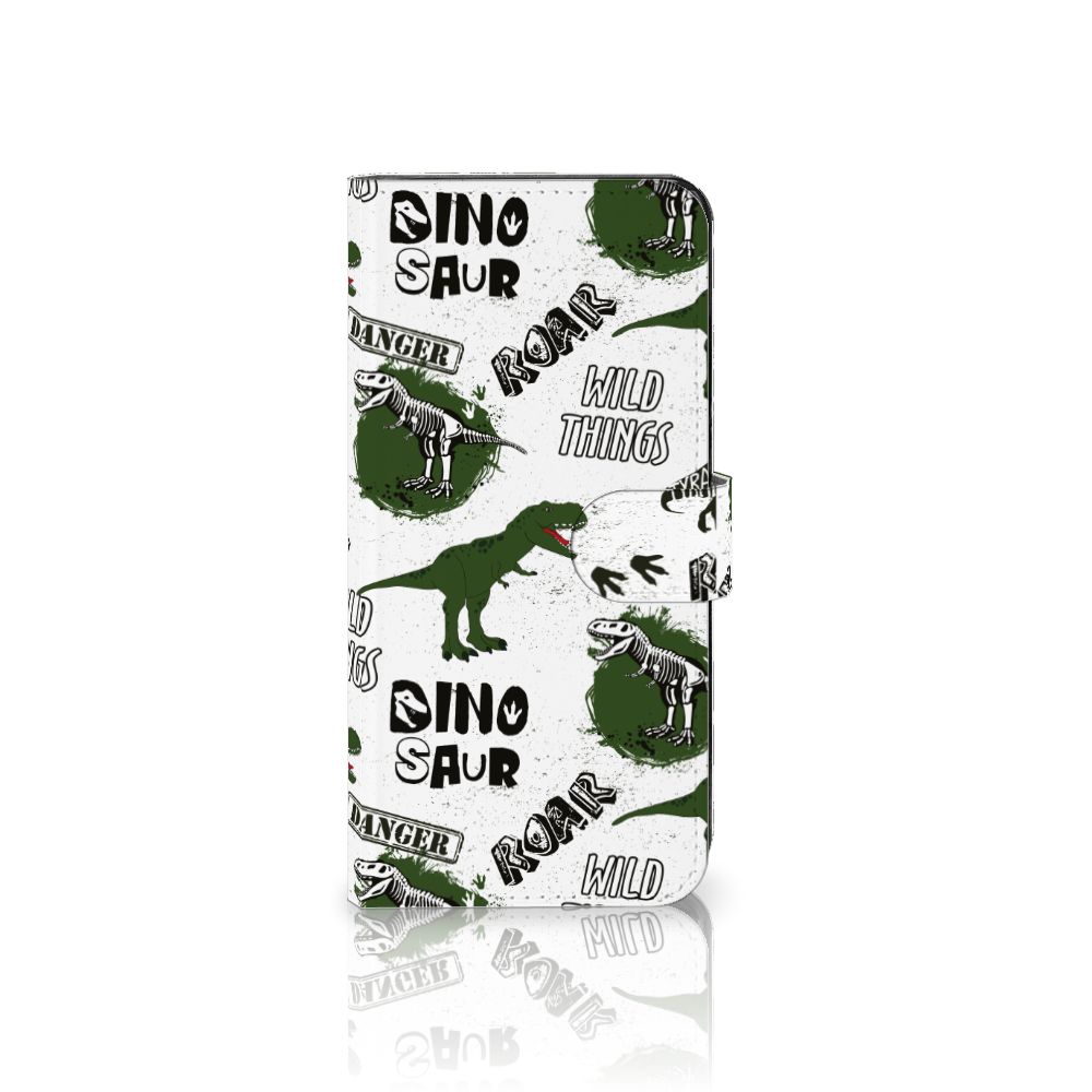 Telefoonhoesje met Pasjes voor OPPO Reno8 T 5G Dinosaurus dino ontwerp voorkant