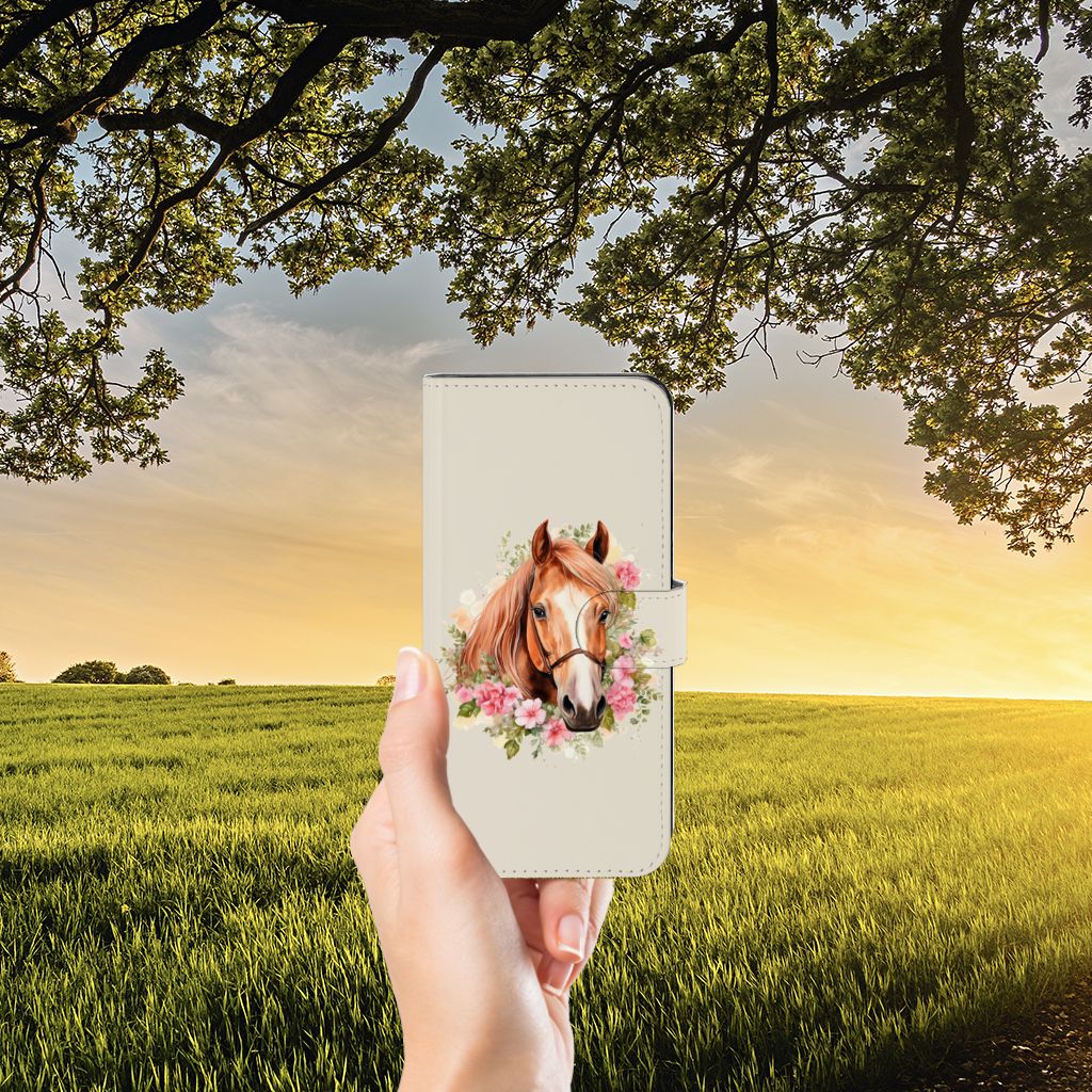 OPPO Reno8 T 5G Telefoonhoesje met Pasjes Paard vooraanzicht