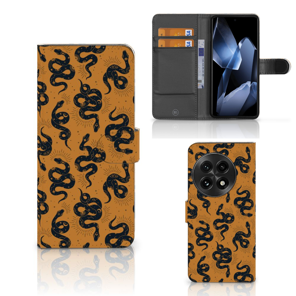OnePlus 13 Telefoonhoesje met Pasjes Snakes vooraan zijkant achterkant