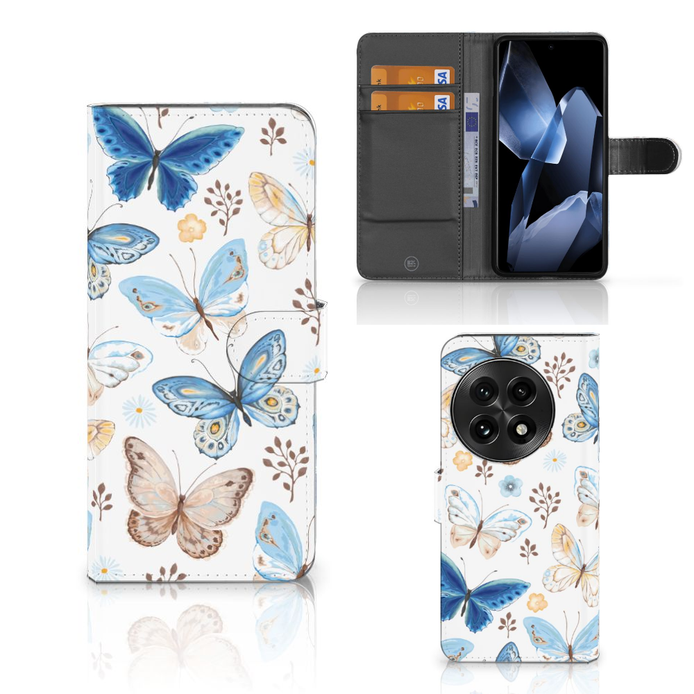 OnePlus 13 Telefoonhoesje met Pasjes Vlinder voorkant achterkant binnenkant