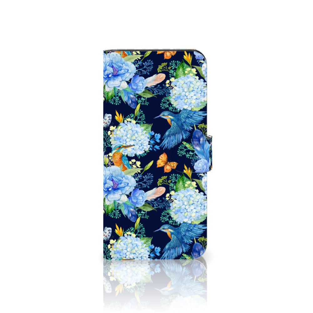 OnePlus Nord CE 2 Lite Telefoonhoesje met Pasjes IJsvogel bloemen aanzicht