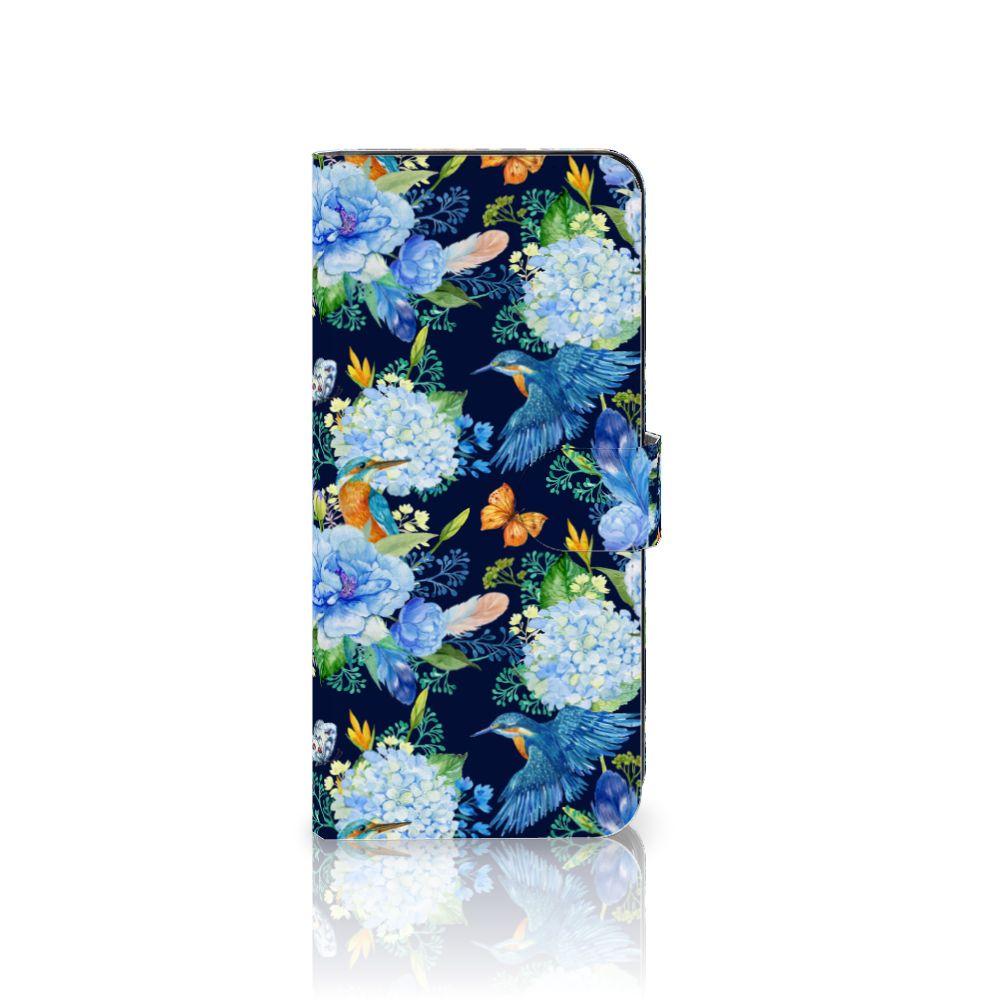 OnePlus Nord CE 3 Lite Telefoonhoesje met Pasjes IJsvogel bloemen aanzicht