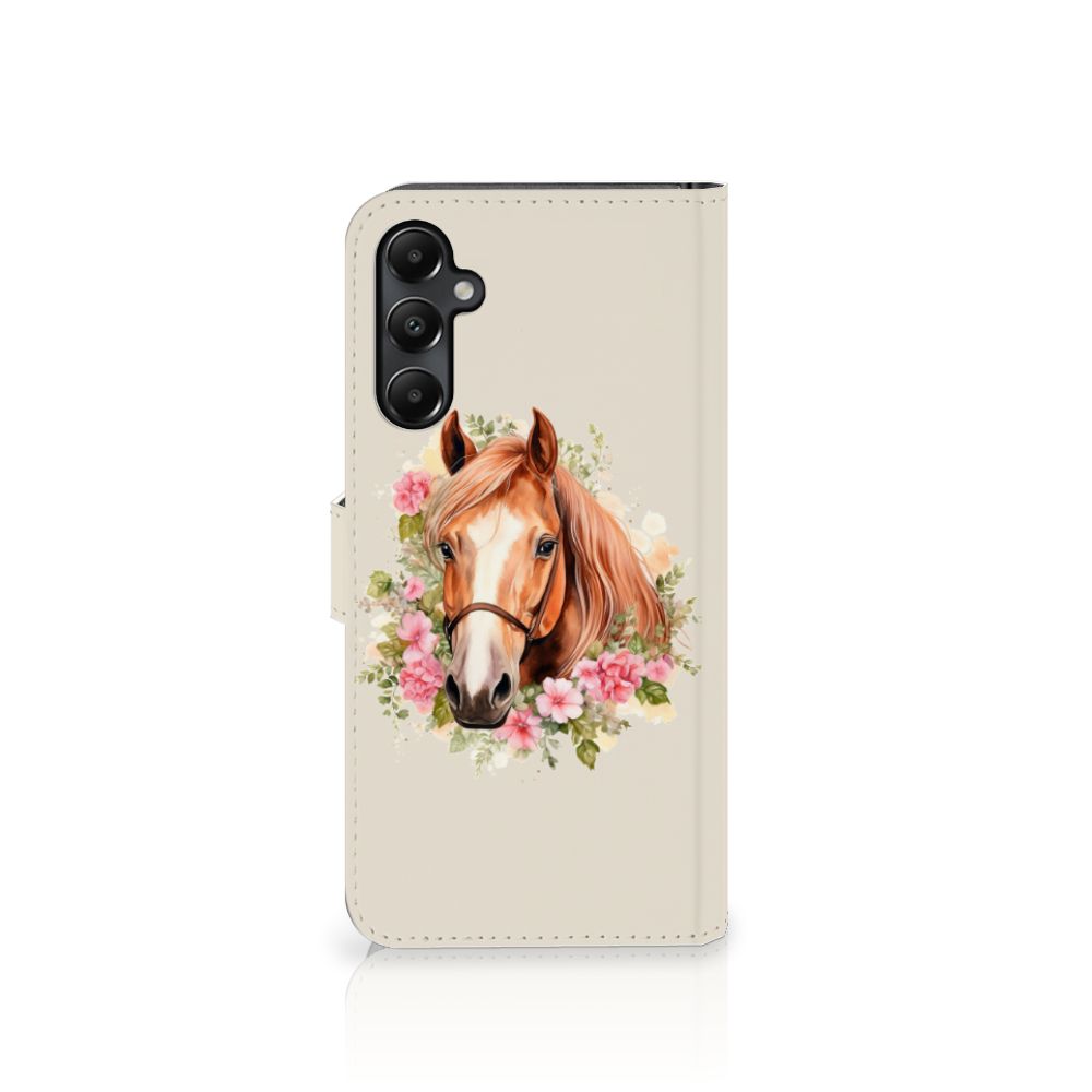 Samsung Galaxy A05s Telefoonhoesje met Pasjes Paard aanzicht