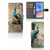 Samsung Galaxy A05s Telefoonhoesje met Pasjes Vintage Pauwen aanzicht