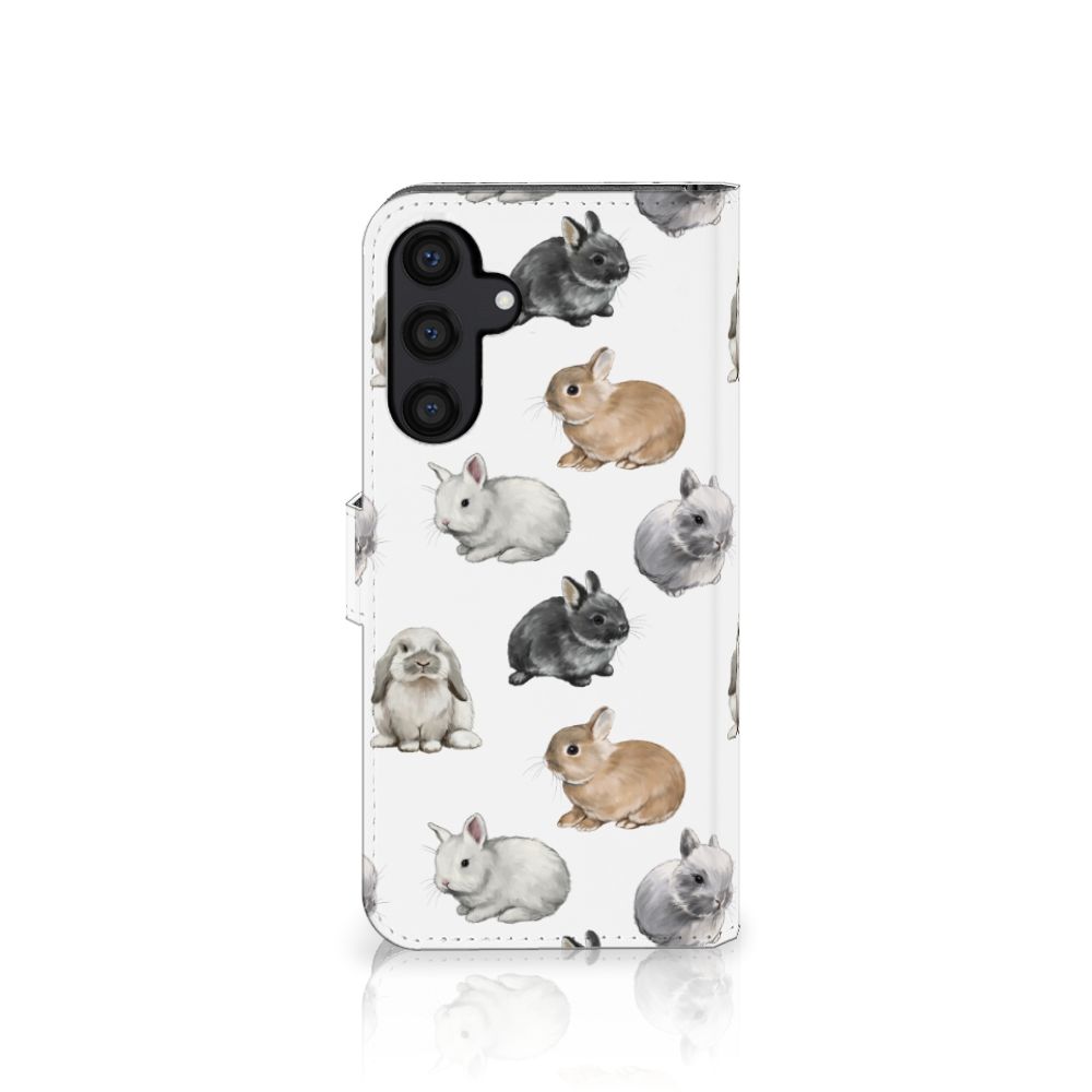Telefoonhoesje met Pasjes voor Samsung Galaxy A15 Konijntjes