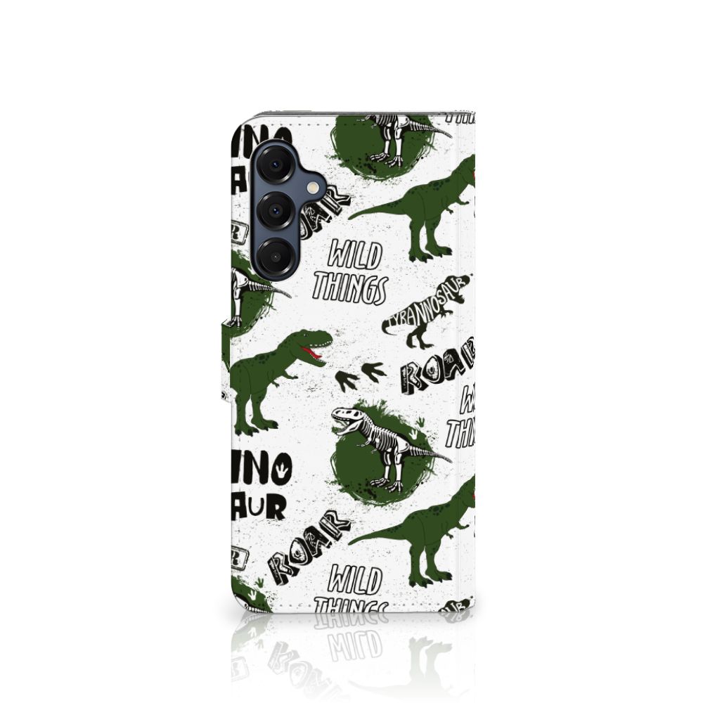 Telefoonhoesje met Pasjes voor Samsung Galaxy A16 4G/5G Dinosaurus dino design voorkant
