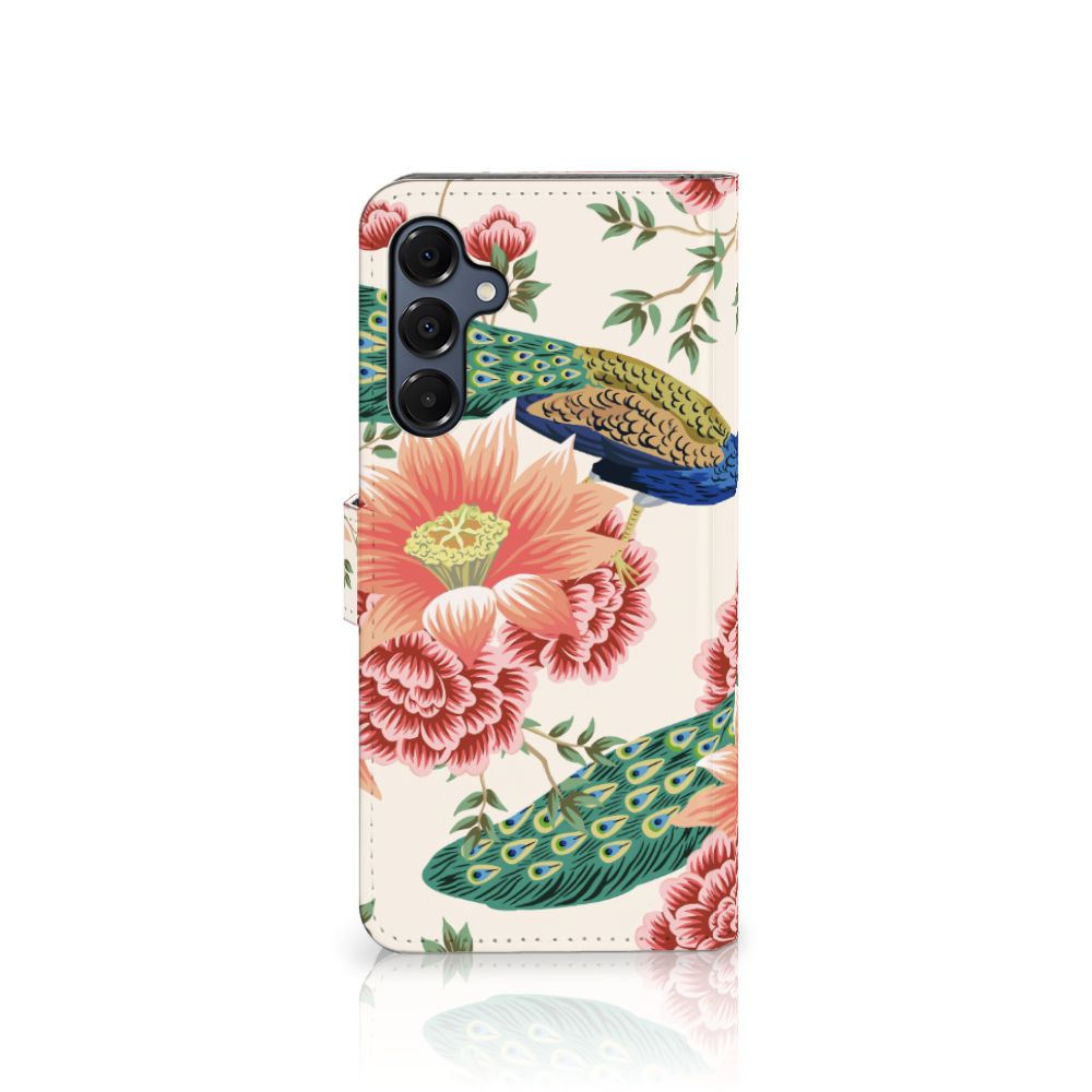Samsung Galaxy A16 4G/5G Telefoonhoesje met Pasjes Pink Peacock voorkant