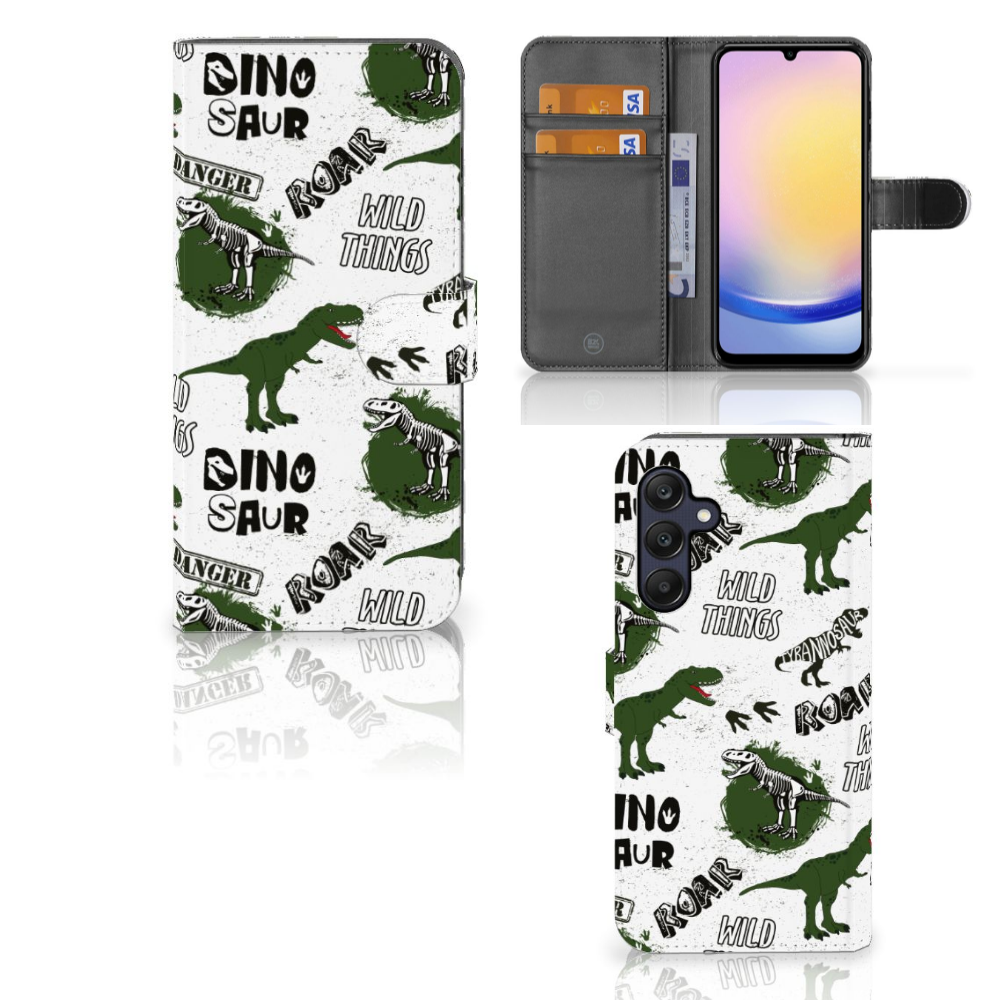 Telefoonhoesje met Pasjes voor Samsung Galaxy A25 Dinosaurus