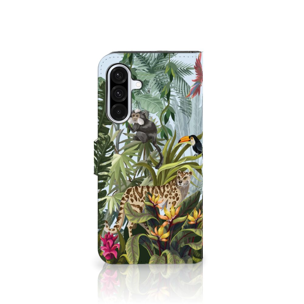 Samsung Galaxy A36 Telefoonhoesje met Pasjes Jungle dieren design voorkant