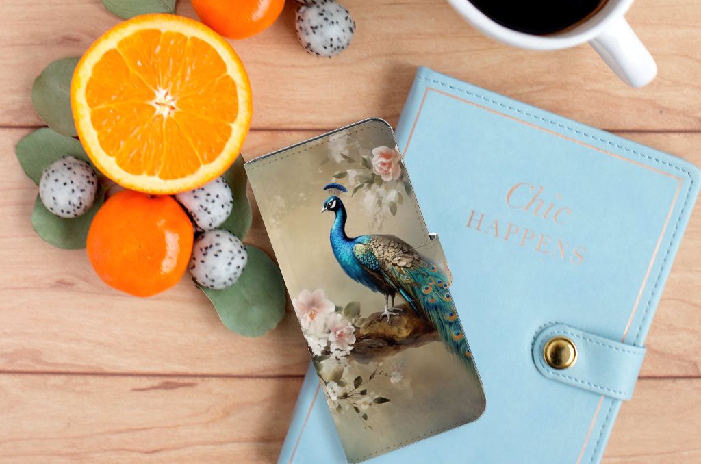 Telefoonhoesje met Pasjes voor Samsung Galaxy A53 Vintage Pauwen