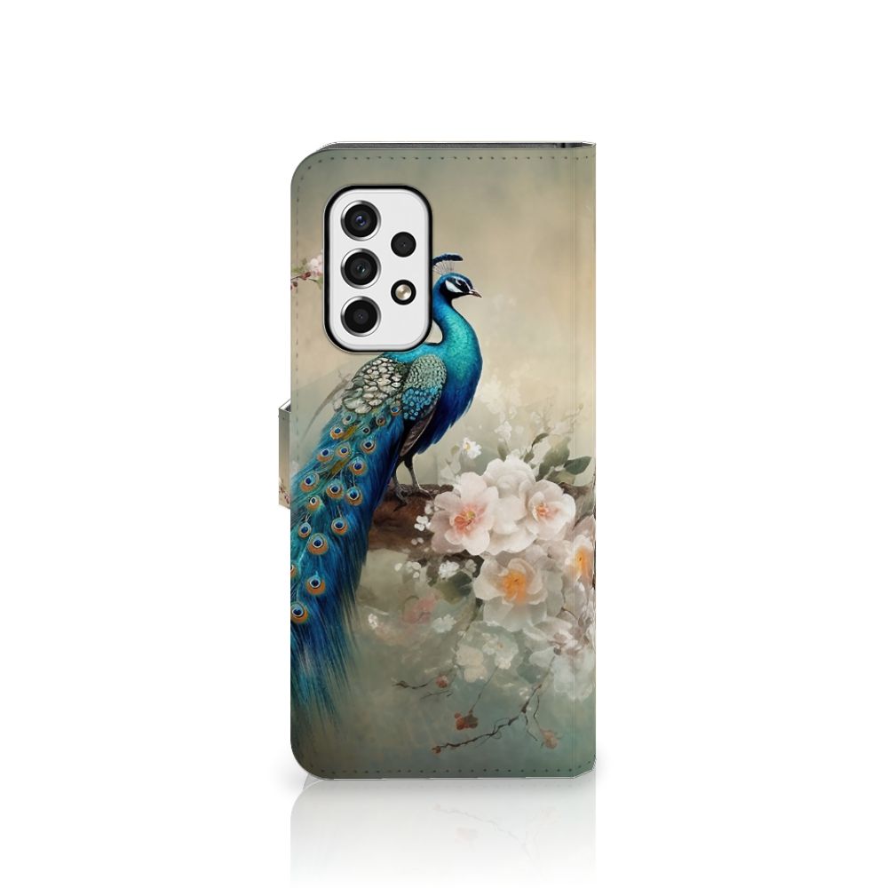 Telefoonhoesje met Pasjes voor Samsung Galaxy A53 Vintage Pauwen