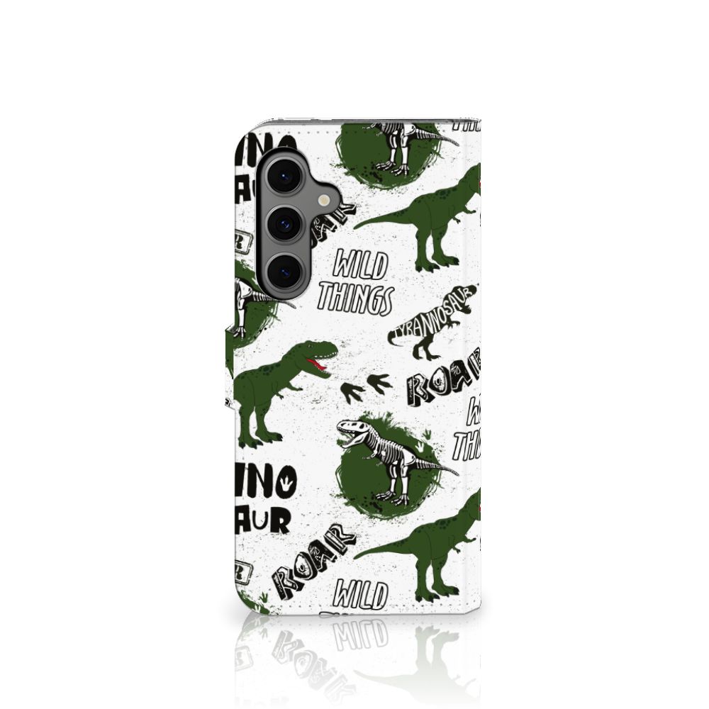 Samsung Galaxy S24 FE Telefoonhoesje met Pasjes Dinosaurus design achterkant