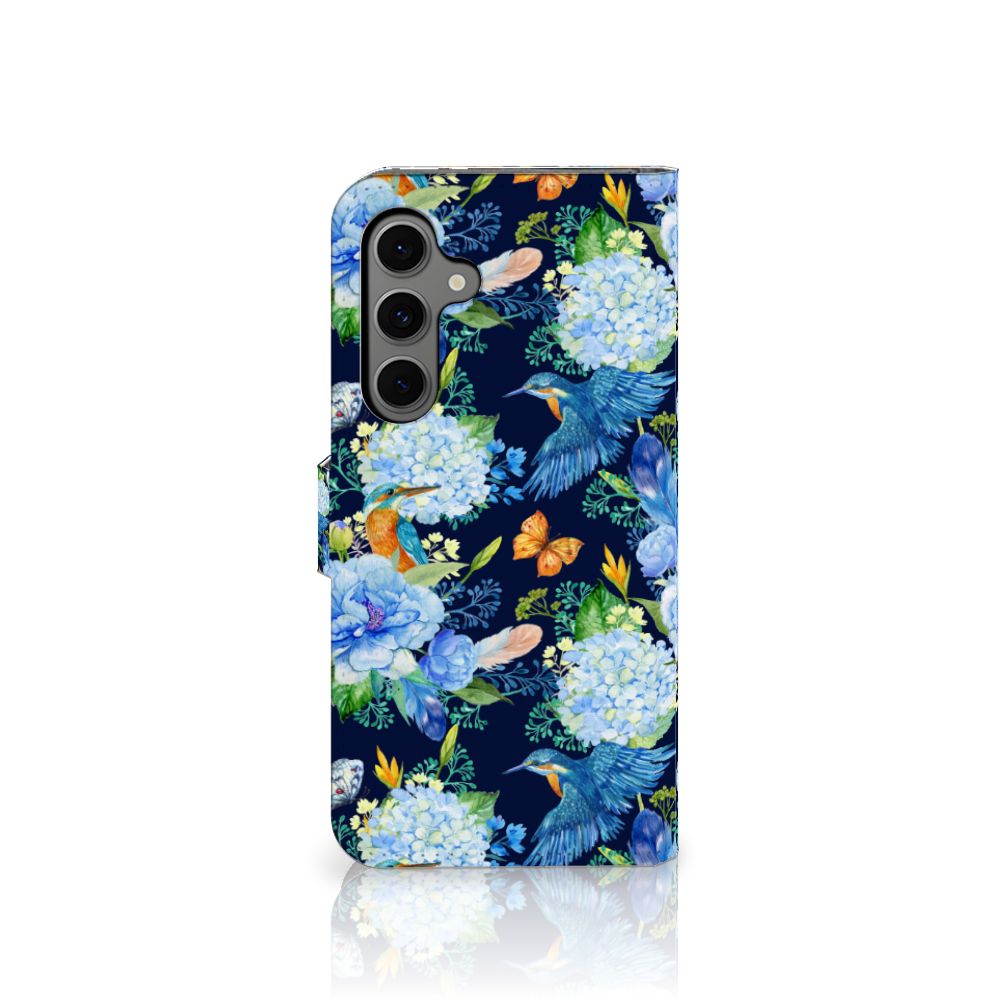 Samsung Galaxy S24 FE Telefoonhoesje met Pasjes IJsvogel zijaanzicht