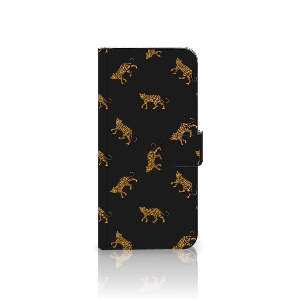 Samsung Galaxy S24 FE Telefoonhoesje met Pasjes Leopards design vooraanzicht
