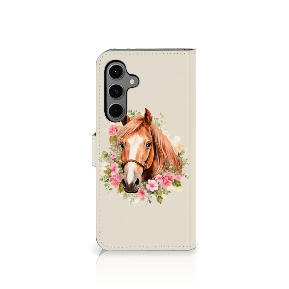 Samsung Galaxy S24 FE Telefoonhoesje met Pasjes Paard voorkant