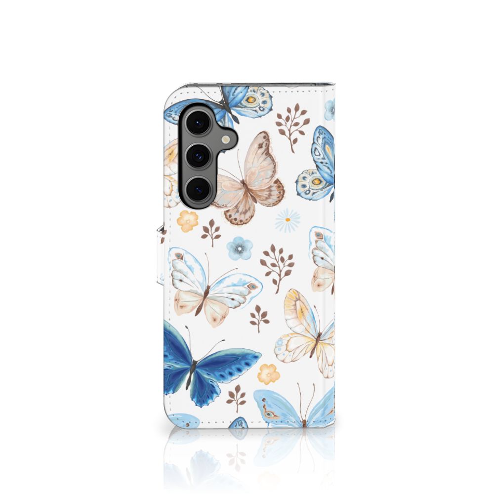 Samsung Galaxy S24 FE Telefoonhoesje met Pasjes Vlinder zijaanzicht