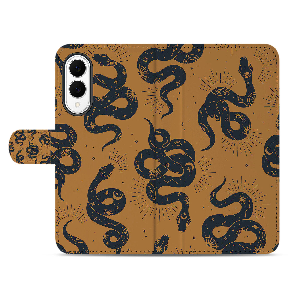 Samsung Galaxy S25 Edge Telefoonhoesje met Pasjes voor Samsung Galaxy S25 Edge Snakes slangen design voorkant