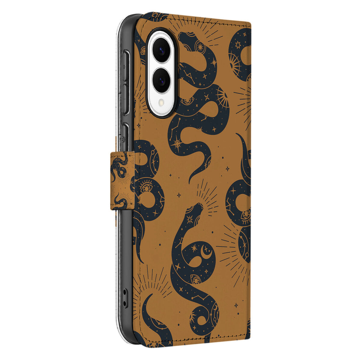 Samsung Galaxy S25 Edge Telefoonhoesje met Pasjes Snakes zijkant