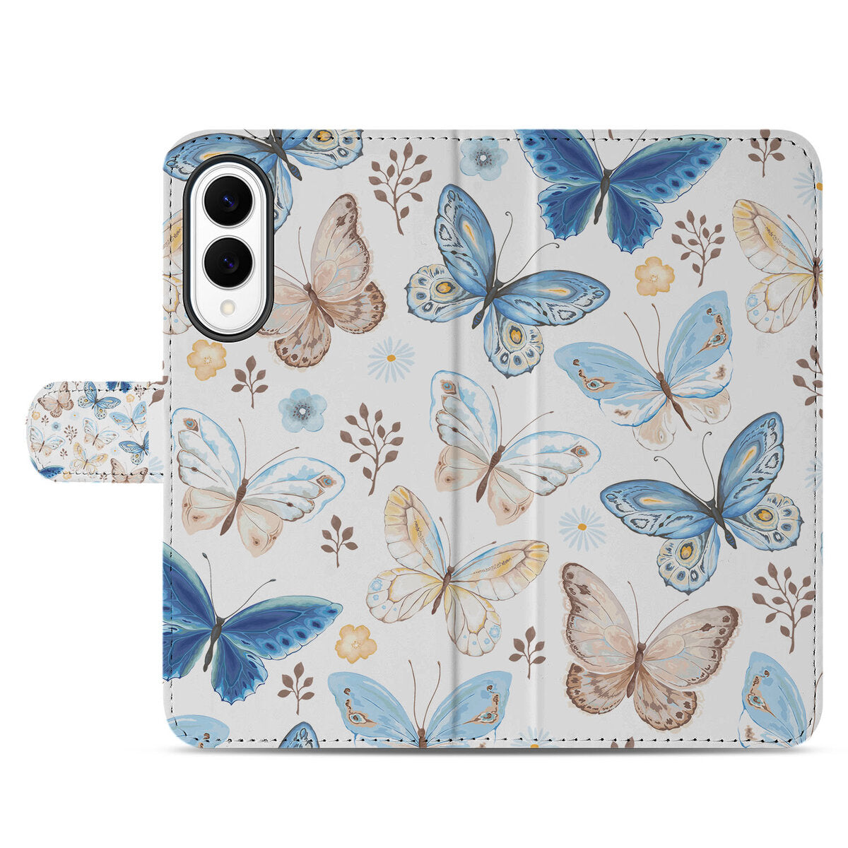 Samsung Galaxy S25 Edge Telefoonhoesje met Pasjes Vlinder voorkant