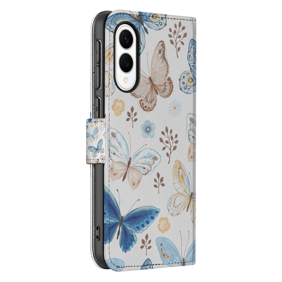 Samsung Galaxy S25 Edge Telefoonhoesje met Pasjes Vlinder zijkant