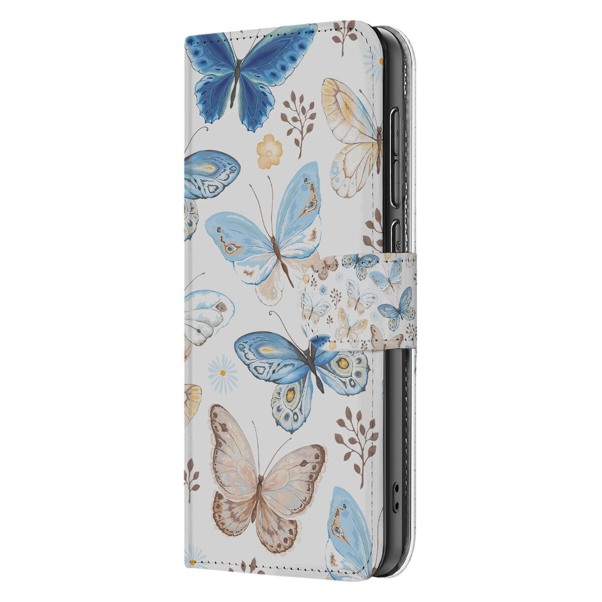 Samsung Galaxy S25 Edge Telefoonhoesje met Pasjes Vlinder design aanzicht