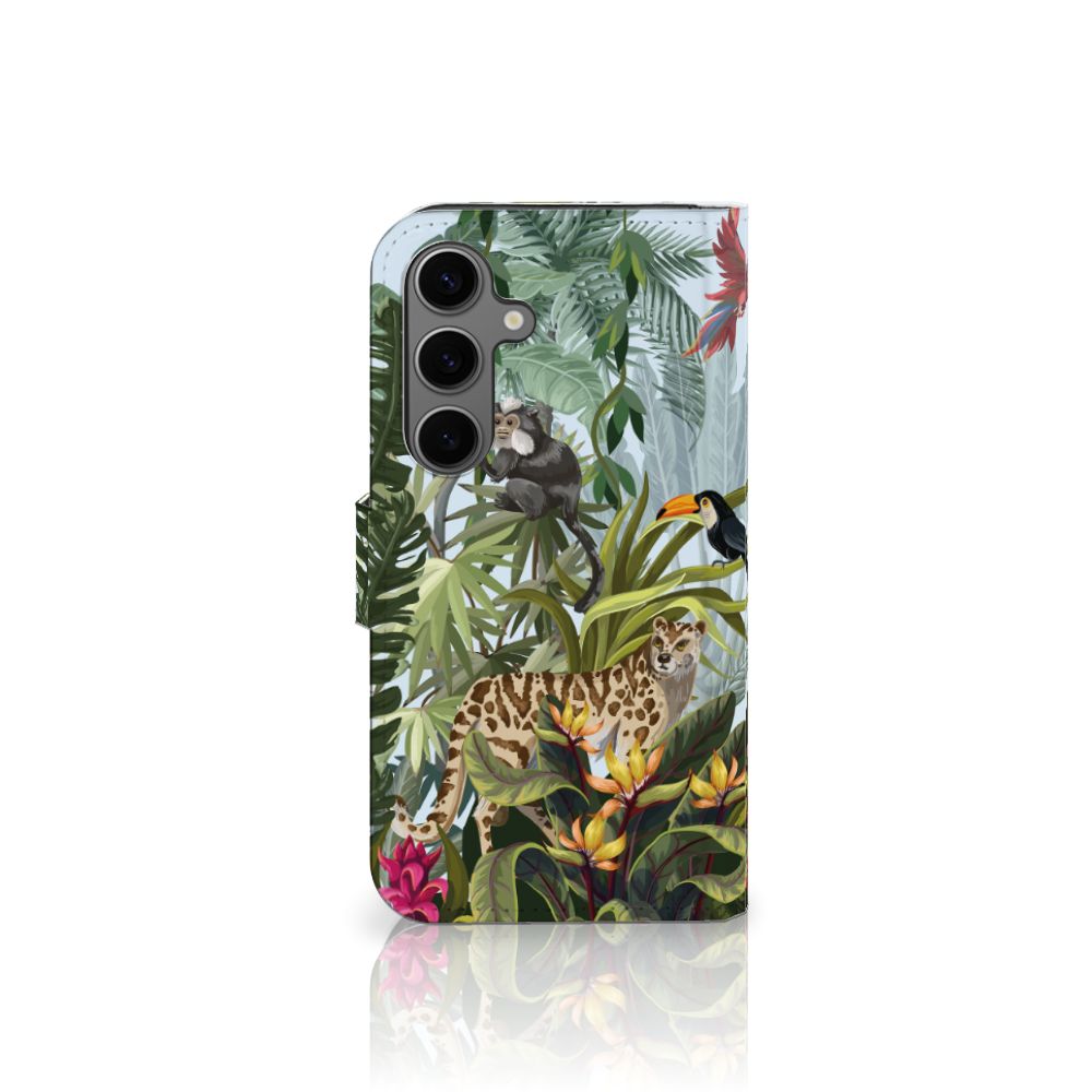 Samsung Galaxy S25 Telefoonhoesje met Pasjes Jungle design voorkant