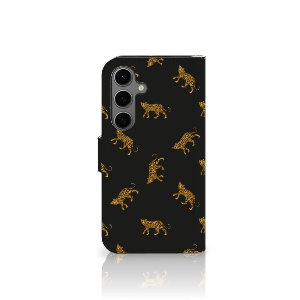 Samsung Galaxy S25 Telefoonhoesje met Pasjes Leopards zijkant