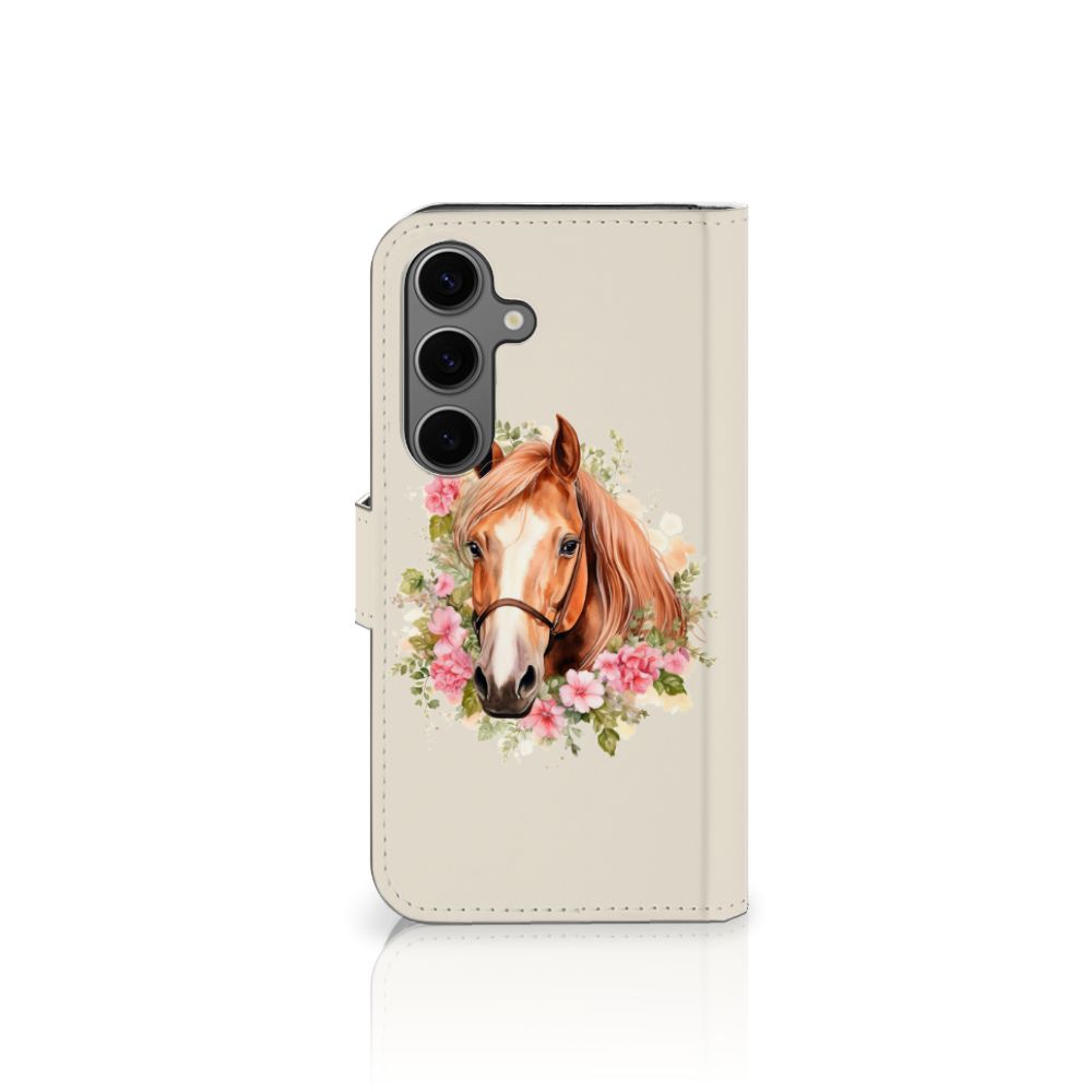 Samsung Galaxy S25 Telefoonhoesje met Pasjes Paard voorzijde