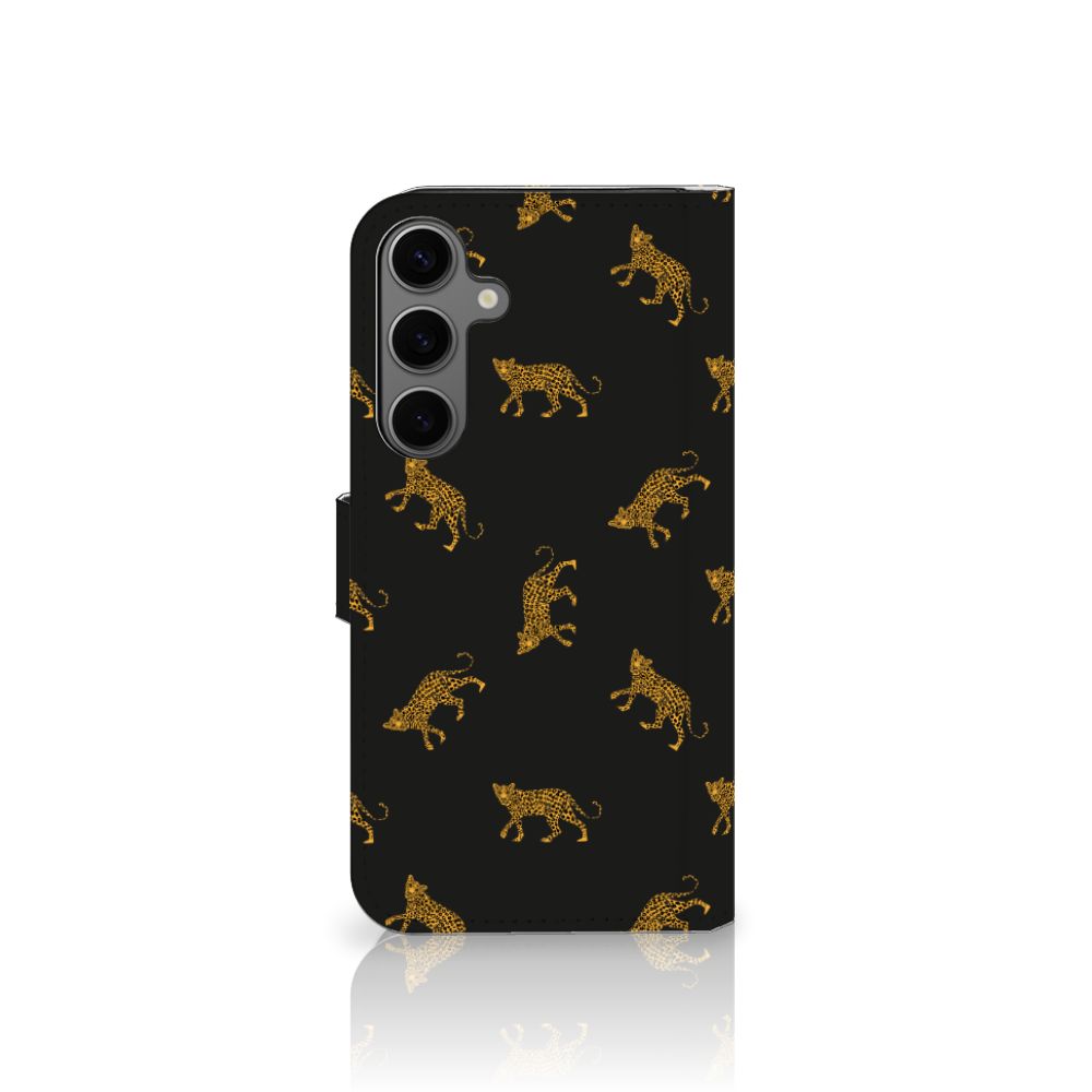 Samsung Galaxy S25 Plus Telefoonhoesje met Pasjes Leopards design zijaanzicht