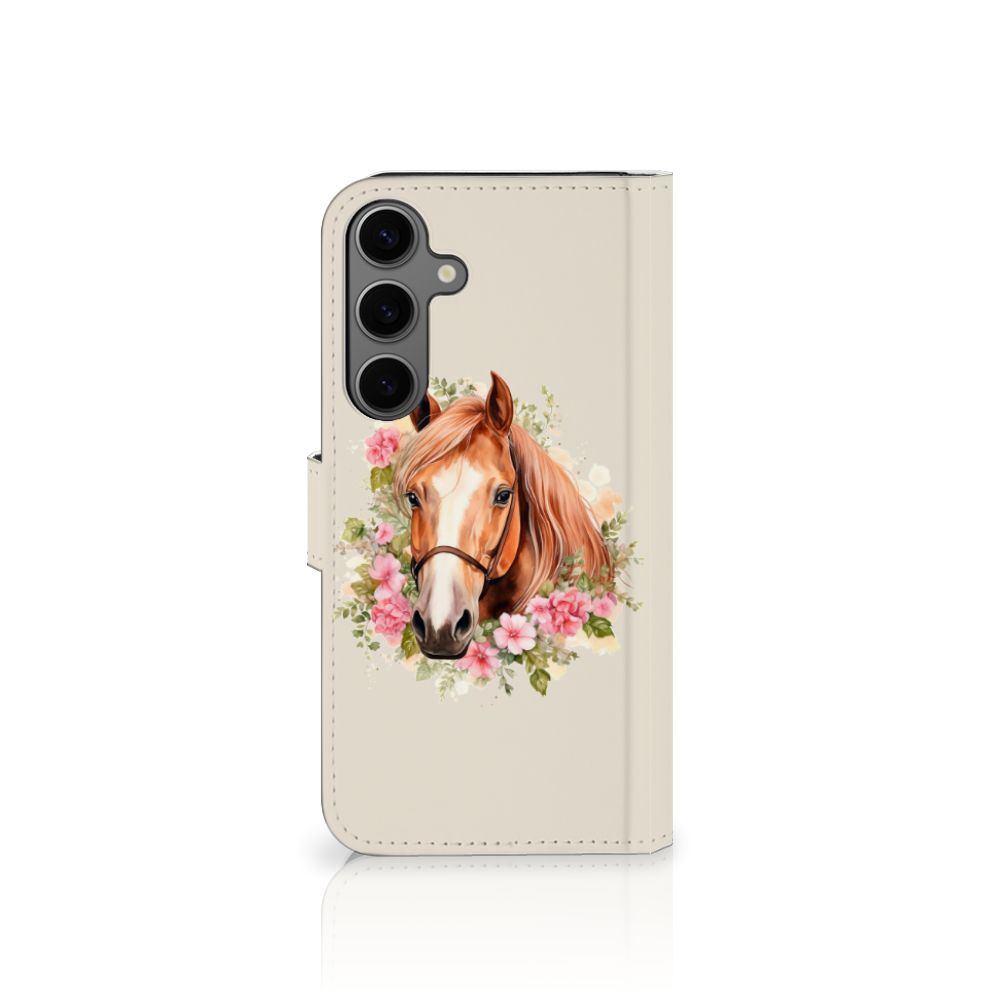Samsung Galaxy S25 Plus Telefoonhoesje met Pasjes Paard voorkant