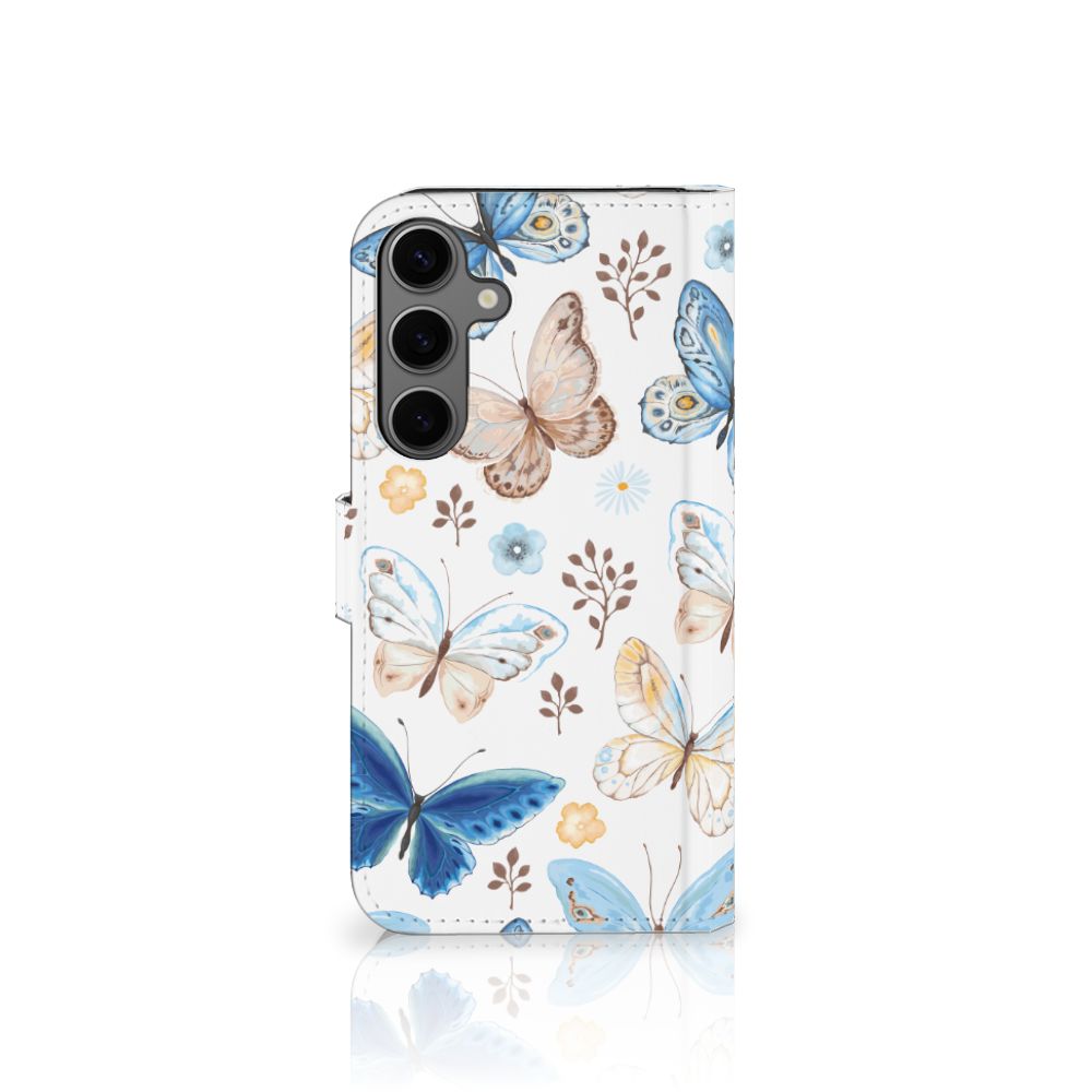 Samsung Galaxy S25 Plus Telefoonhoesje met Pasjes Vlinder aanzicht voorkant