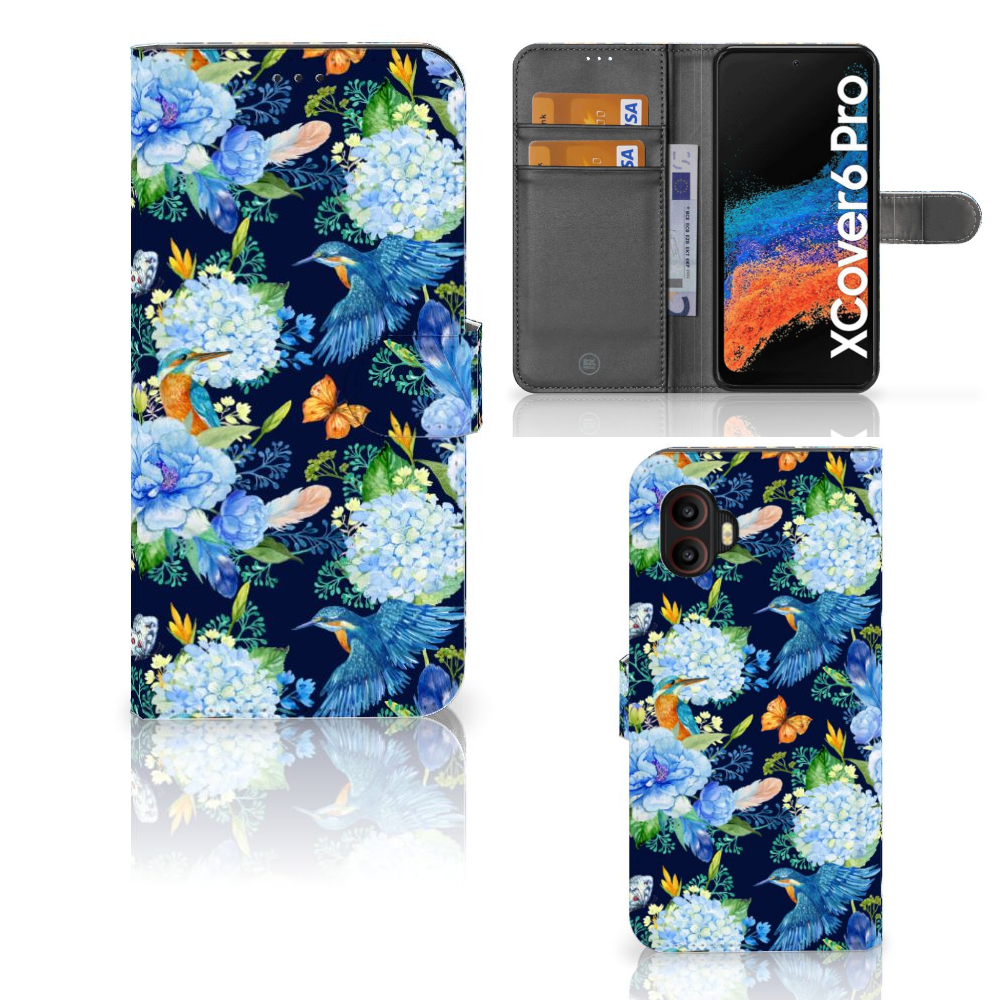 Samsung Galaxy Xcover 6 Pro Telefoonhoesje met Pasjes IJsvaogel aanzicht