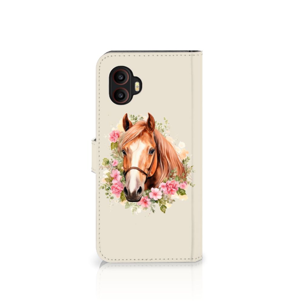 Samsung Galaxy Xcover 6 Pro Telefoonhoesje met Pasjes Paard vooraanzicht