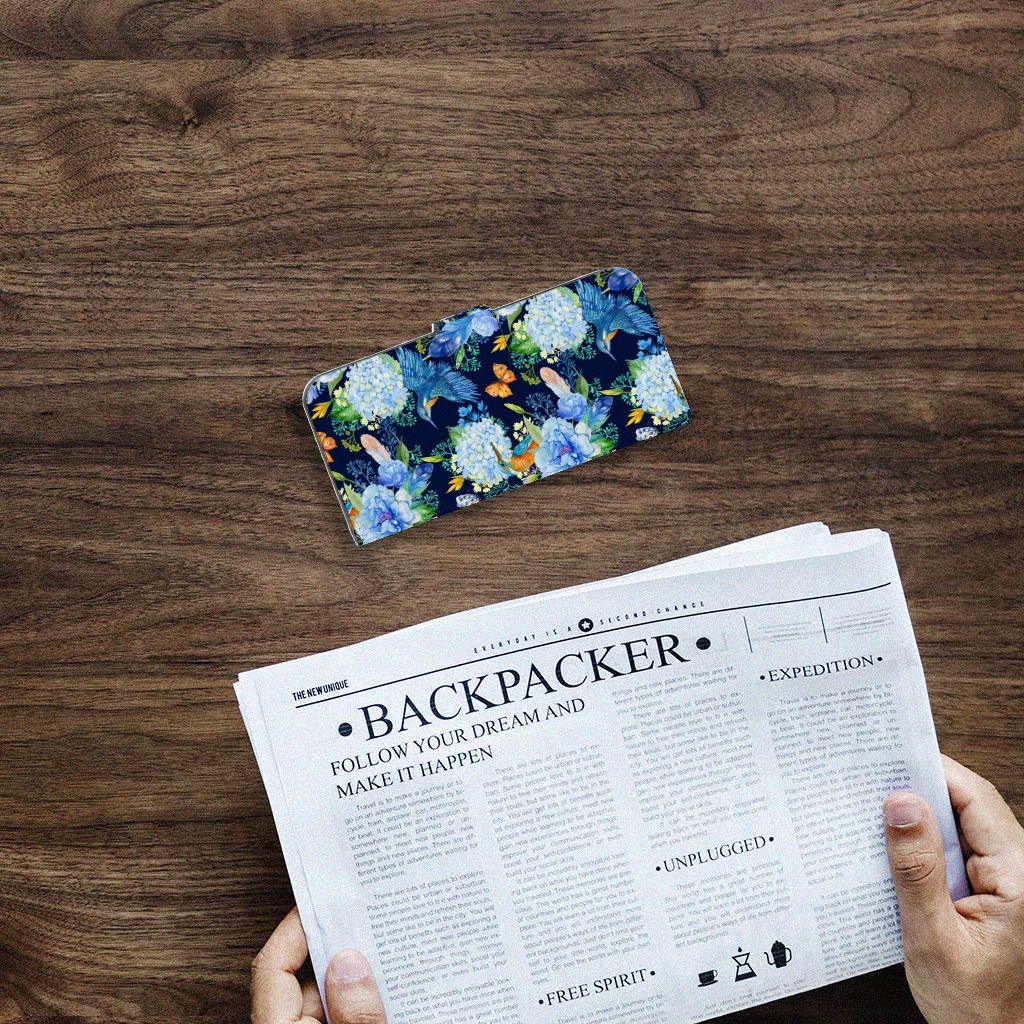 Sony Xperia 10 V Telefoonhoesje met Pasjes IJsvogel bovenaanzicht