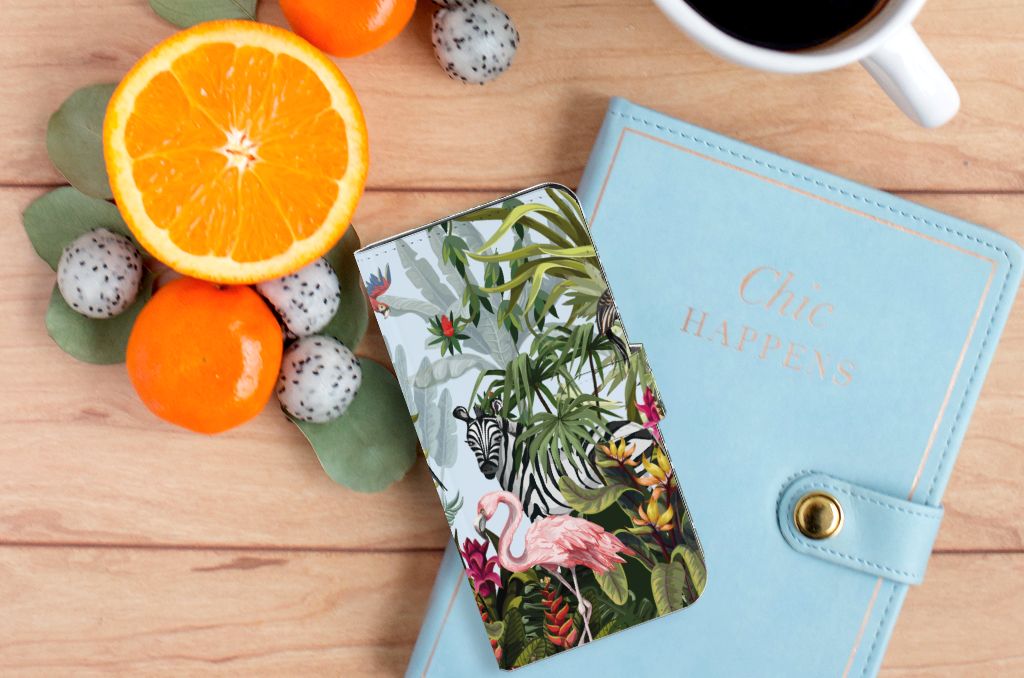 Telefoonhoesje met Pasjes voor Xiaomi 13 Jungle met tropisch ontwerp en dieren, perfect als cadeau 🎁 voor gebruiksgemak en bescherming.