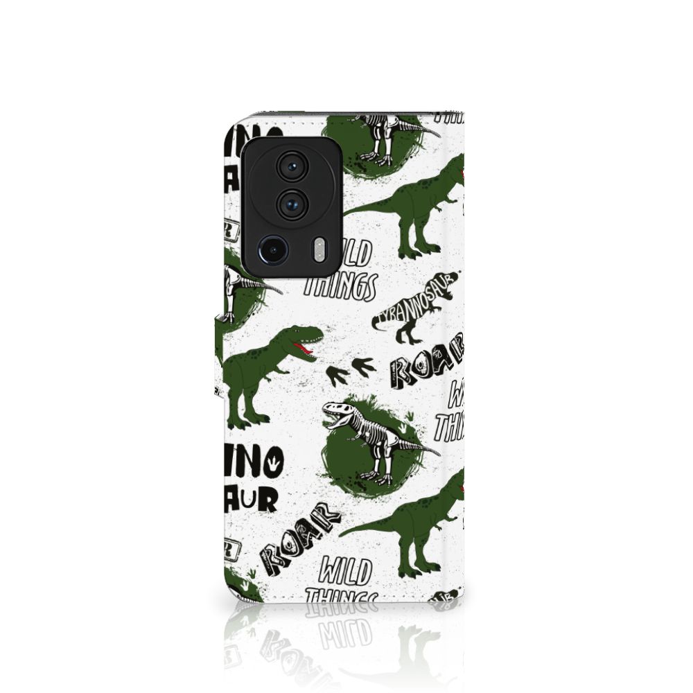 Xiaomi 13 Lite Telefoonhoesje met Pasjes Dinosaurus design boven