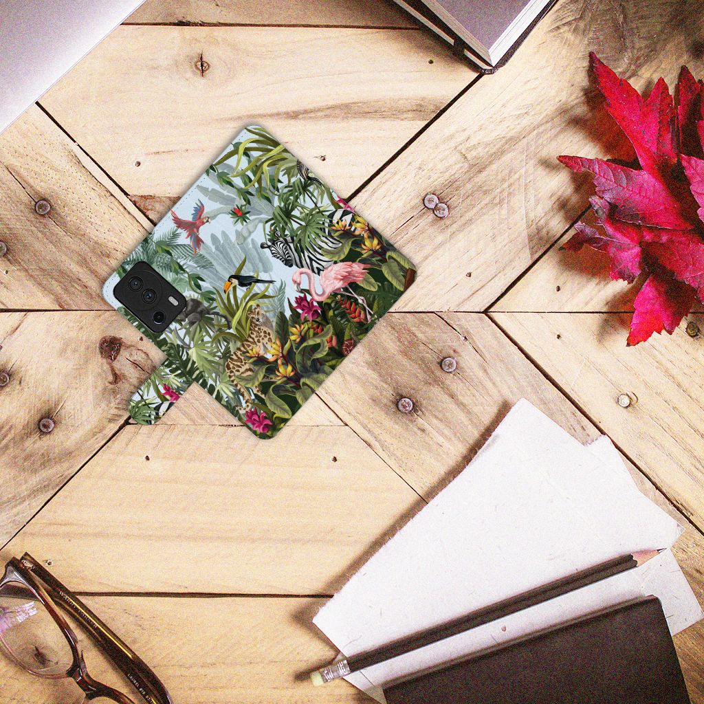 Xiaomi 13 Lite Telefoonhoesje met Pasjes Jungle dieren design bovenaanzicht