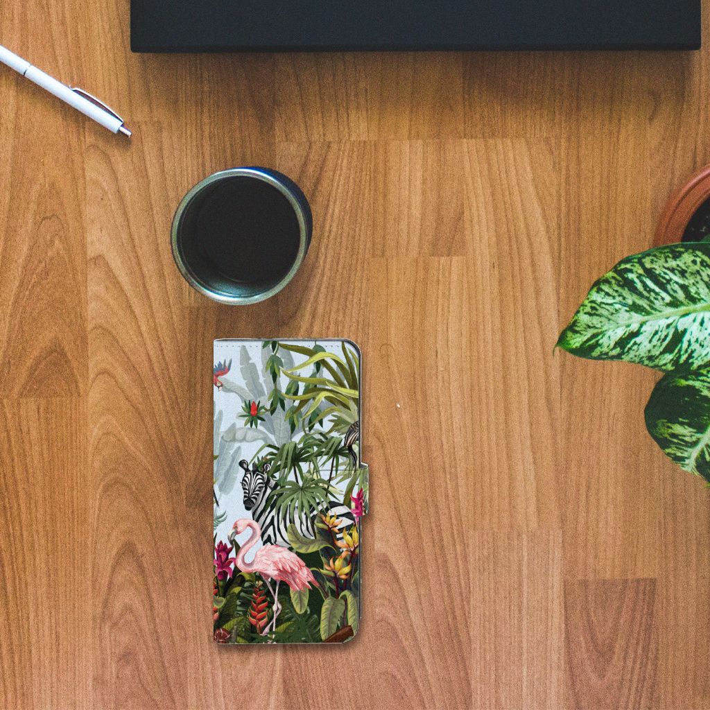 Xiaomi 13 Lite Telefoonhoesje met Pasjes Jungle design bovenaanzicht
